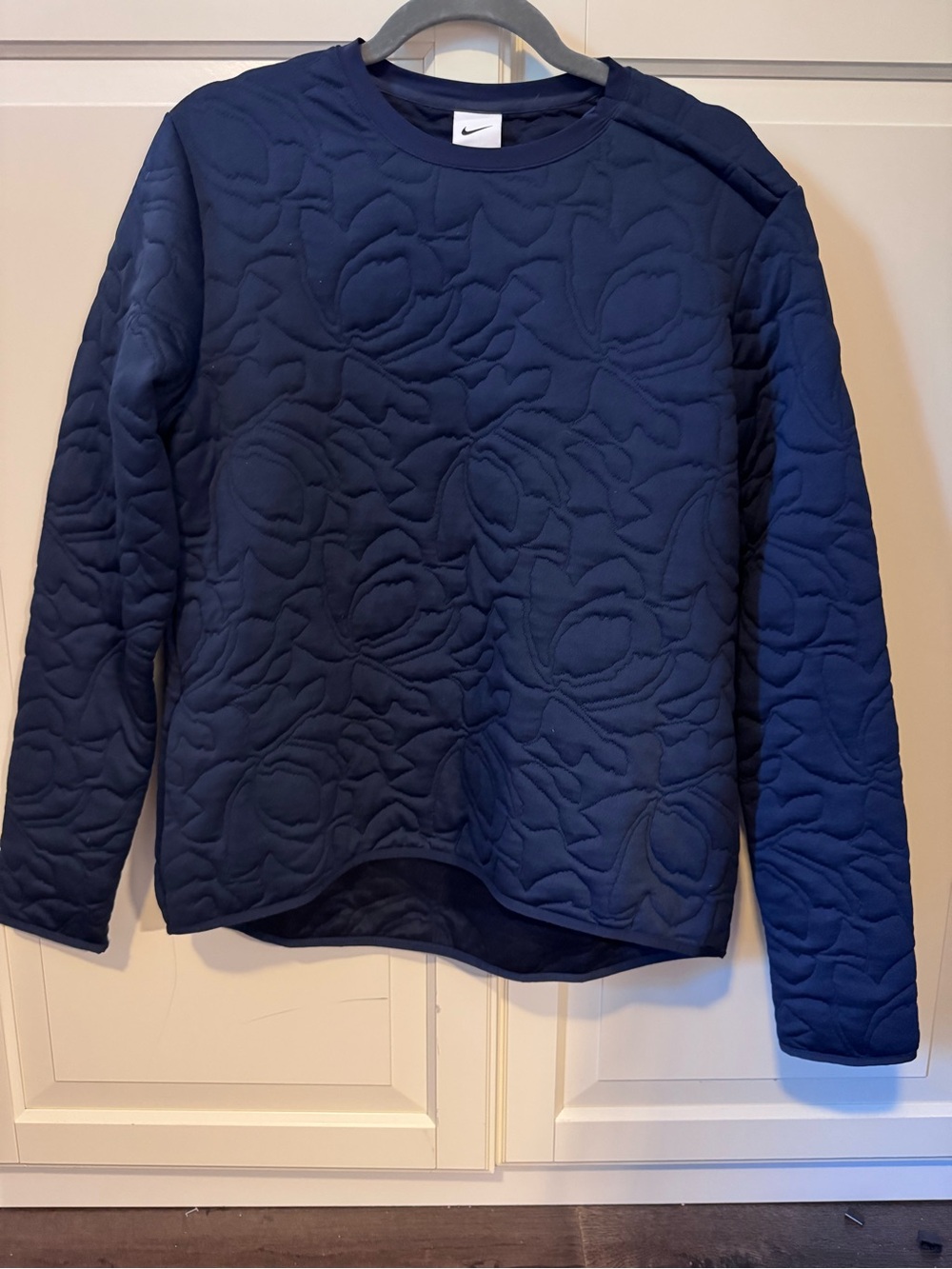 Nike Navy Quilted Dri-FIT Crewneck Sweatshirt